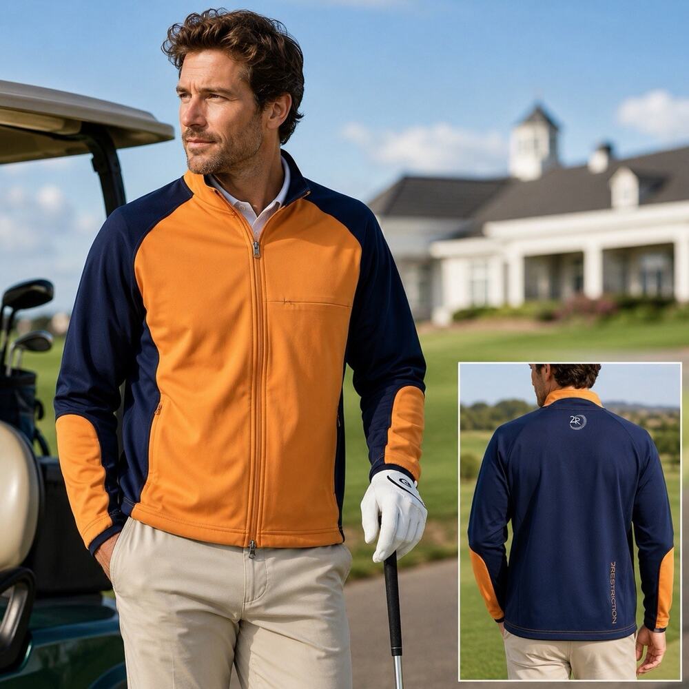 Zero Restriction Tour Series Golf Jacket Men’s Large Full Zip Stretch Navy